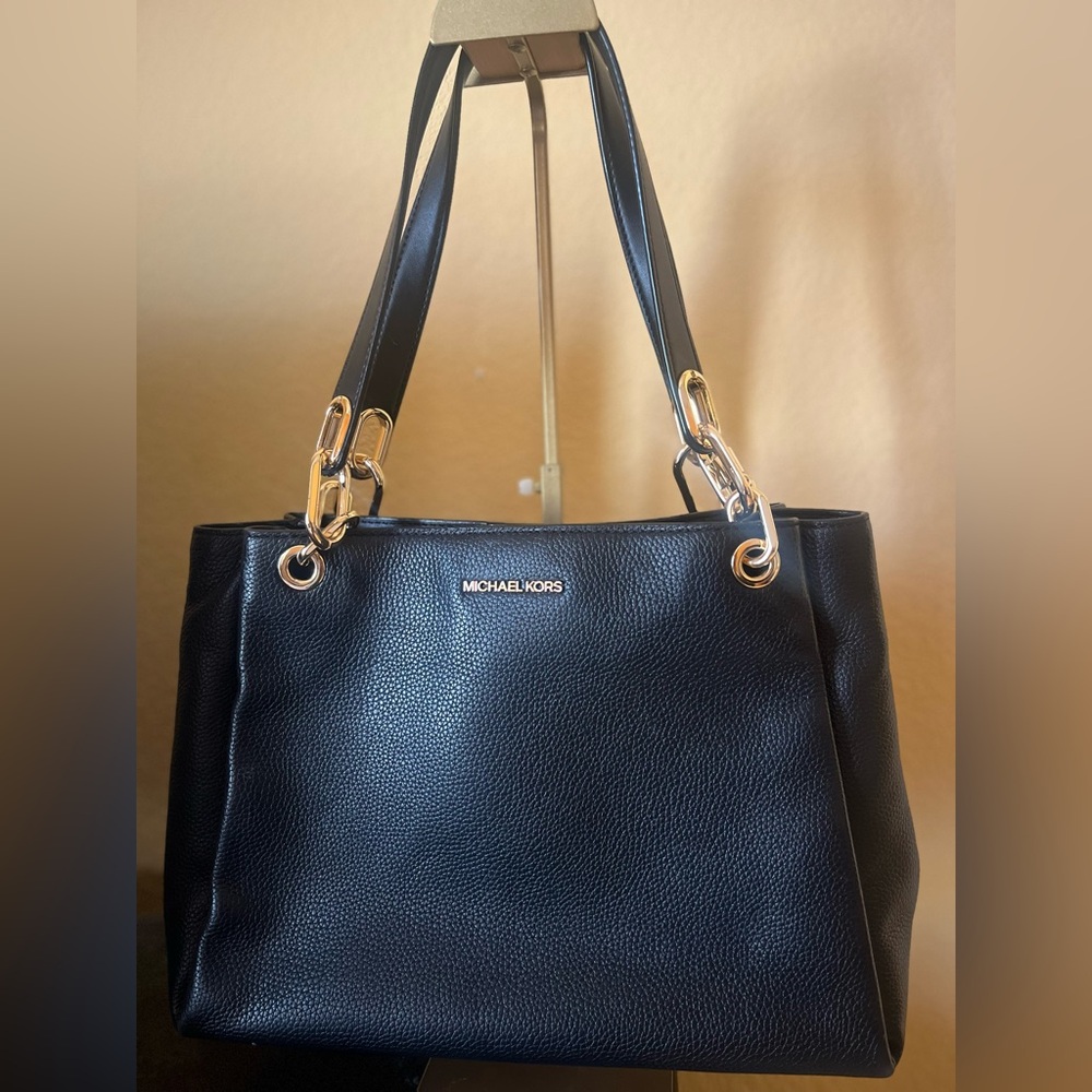 Michael Kors Black Pebbled Leather Shoulder Bag